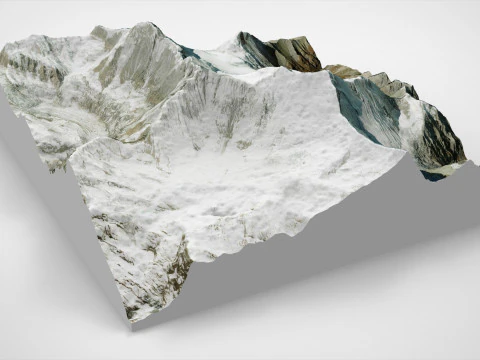 Mountain landscape Dhaulagiri Himalayas Nepal 3D Model