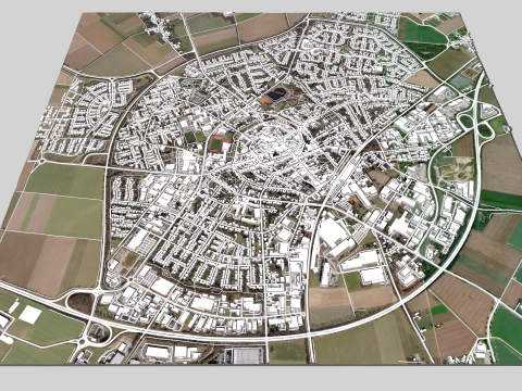 Cityscape Erkelenz Germany 3D Model