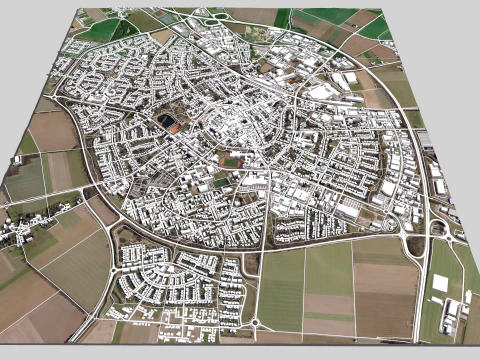 Cityscape Erkelenz Germany 3D Model