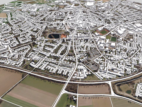 Cityscape Erkelenz Germany 3D Model