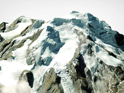 山の風景 ポカルカン 6373m ネパール 3Dモデル