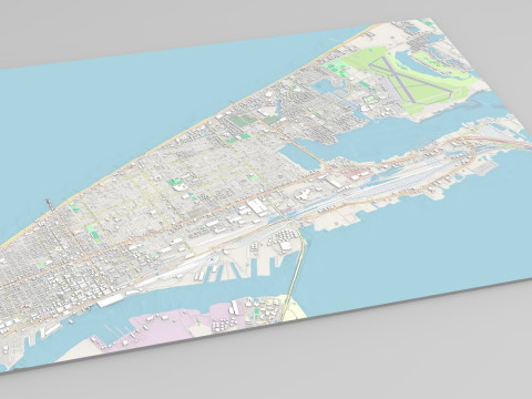 Cityscape Galveston Texas United States 3D Model