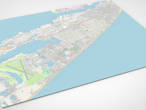 Cityscape Galveston Texas United States 3Dモデル