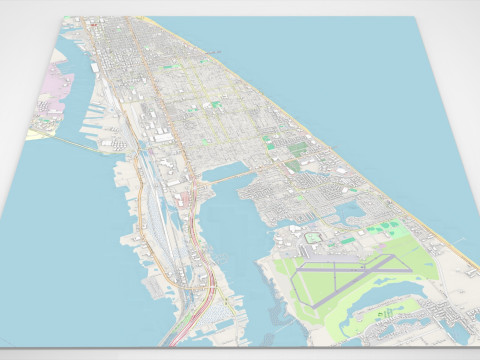 Cityscape Galveston Texas United States 3Dモデル