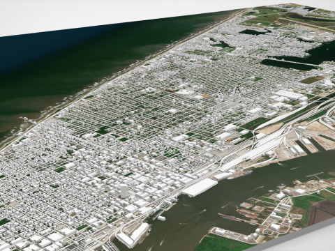 Cityscape Galveston Texas United States 3Dモデル