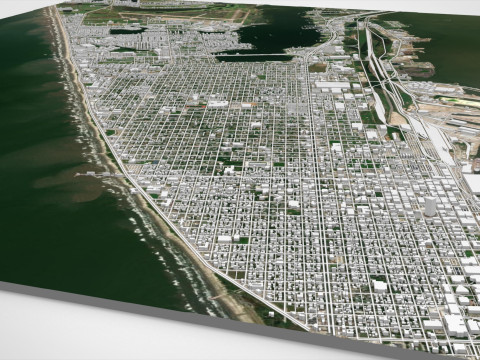 Cityscape Galveston Texas United States 3Dモデル