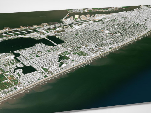 Cityscape Galveston Texas United States 3Dモデル