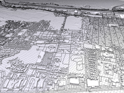 Cityscape Galveston Texas United States 3Dモデル