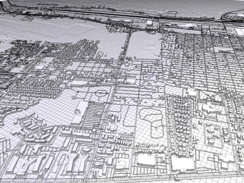 Городской пейзаж Галвестон, Техас, США 3D Модель