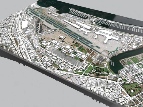 Longchamp racecourse Paris France 3D Model