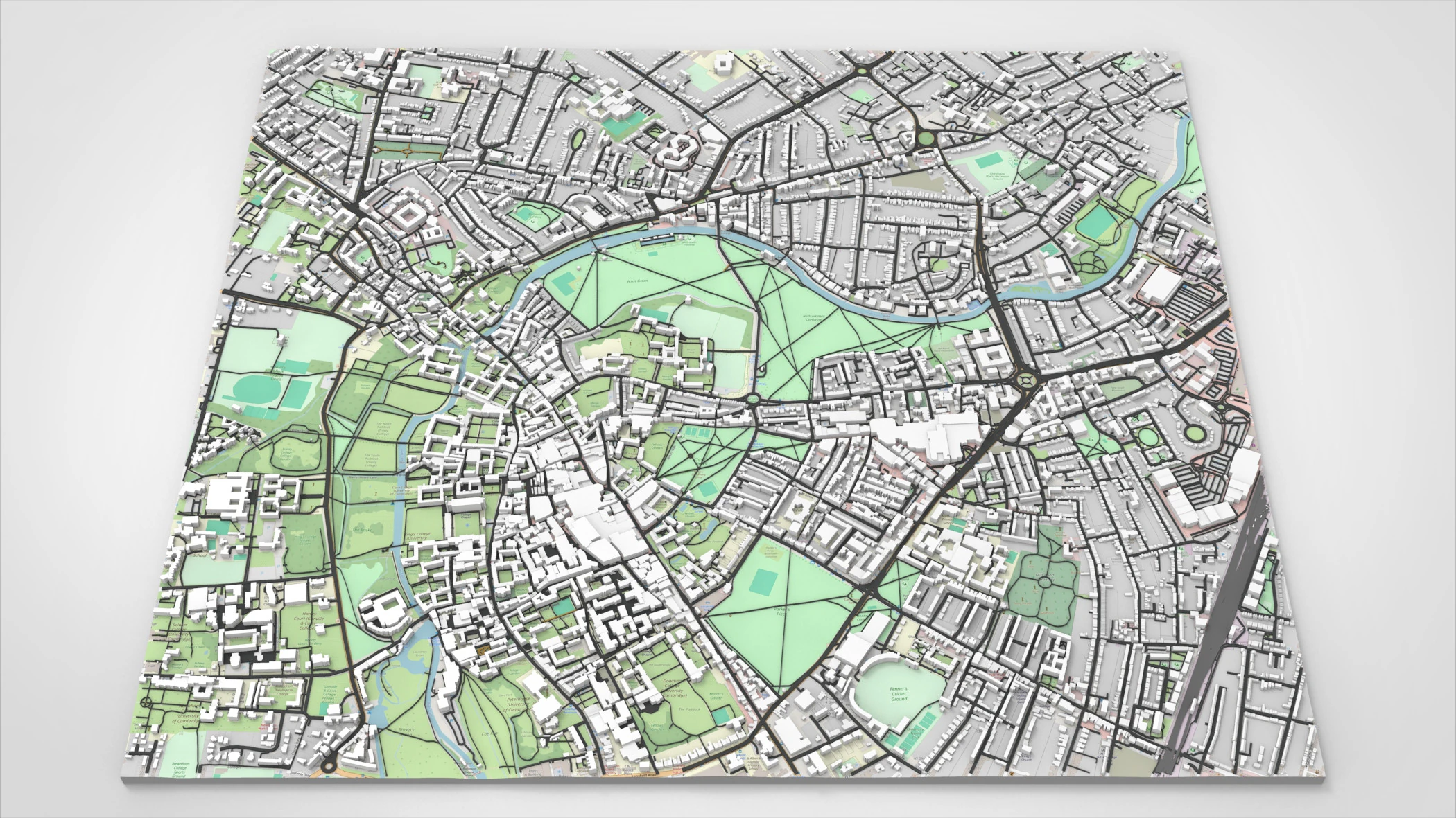 Cityscape Cambridge United Kingdom 3D Model .c4d .max .obj .3ds .fbx .stl .blend 
