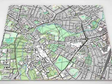 Paisagem urbana Cambridge Reino Unido Modelo 3D