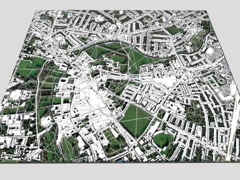 Cityscape Cambridge United Kingdom 3D Model