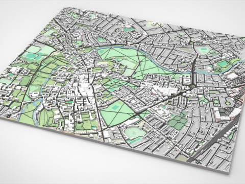 Cityscape Cambridge United Kingdom 3D Модель