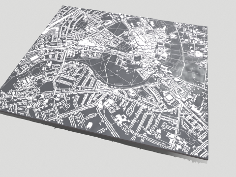 Cityscape Cambridge United Kingdom 3D Модель