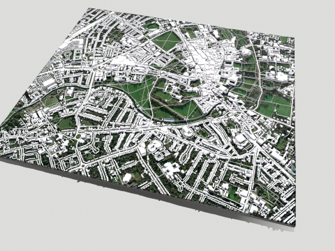 Cityscape Cambridge United Kingdom 3D Модель