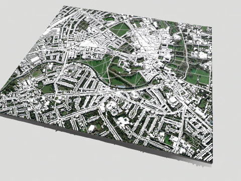 Cityscape Cambridge United Kingdom 3D Model