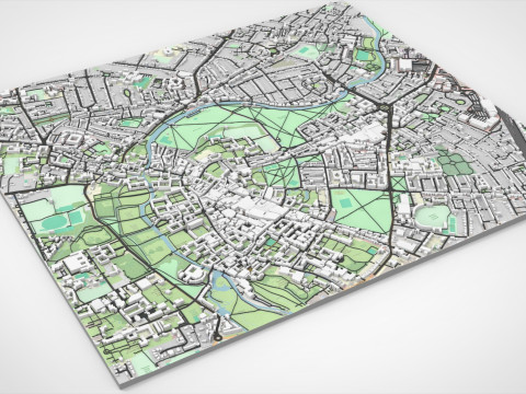 Cityscape Cambridge United Kingdom 3D Модель