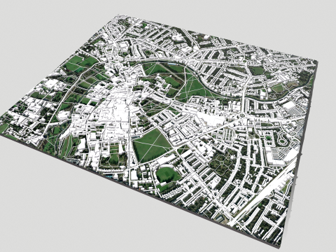Cityscape Cambridge United Kingdom 3D Модель
