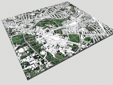 Cityscape Cambridge United Kingdom 3D Модель