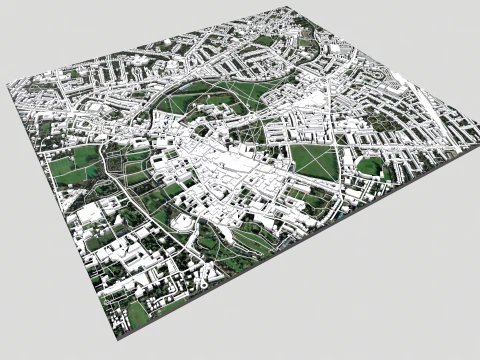 Cityscape Cambridge United Kingdom 3D Model