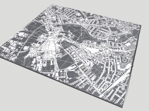 Cityscape Cambridge United Kingdom 3D Модель