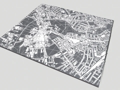 Cityscape Cambridge United Kingdom 3D Model