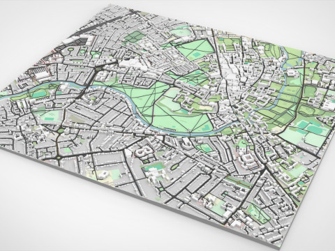 Cityscape Cambridge United Kingdom 3D Модель