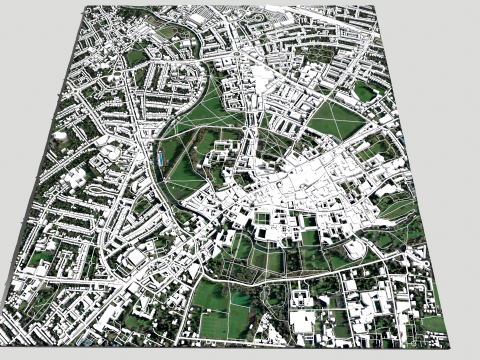 Cityscape Cambridge United Kingdom 3D Модель