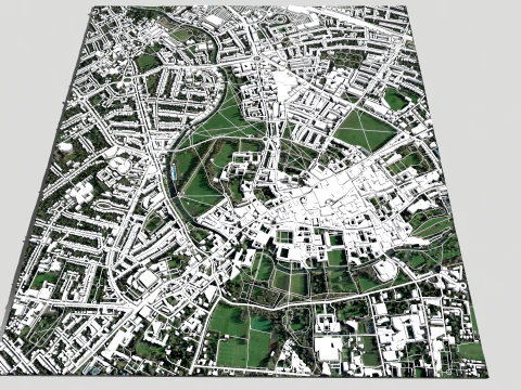 Cityscape Cambridge United Kingdom 3D Model