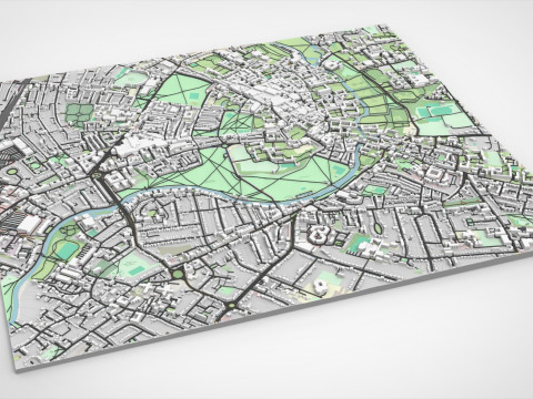 Cityscape Cambridge United Kingdom 3D Модель