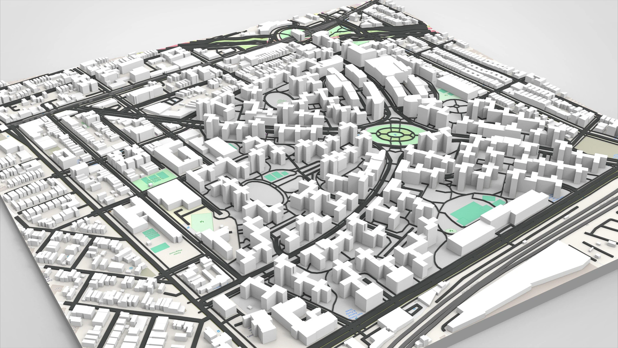 Parkchester community East Bronx New York City 3D Model .c4d .max .obj .3ds .fbx .stl .blend 