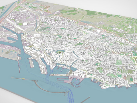Cityscape Livorno Italy 3Dモデル