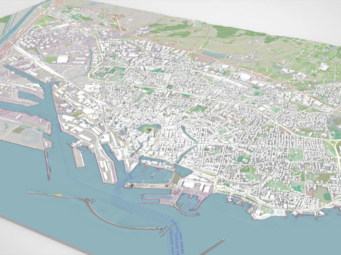 Paisagem urbana Livorno It&aacute;lia Modelo 3D