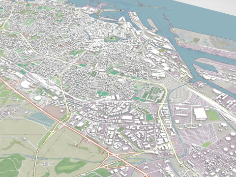 Cityscape Livorno Italy 3D Model