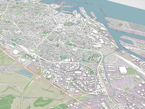 Cityscape Livorno Italy 3D Model