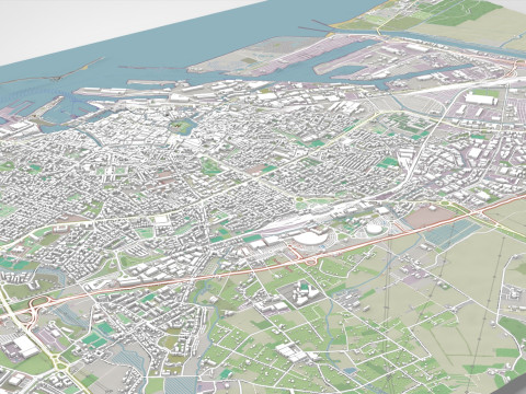 Cityscape Livorno Italy 3D Model