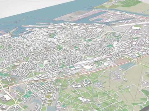 Cityscape Livorno Italy 3D Model