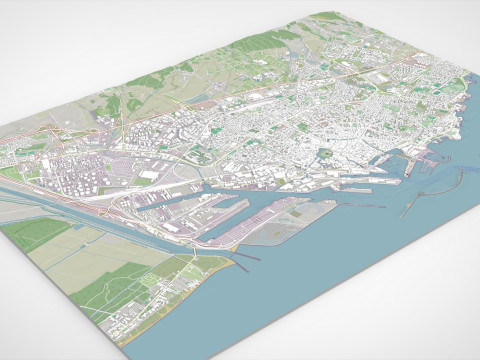 Cityscape Livorno Italy 3D Model