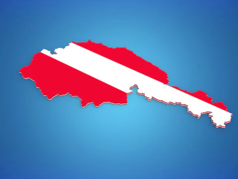 オーストリアの3D地図 3Dモデル