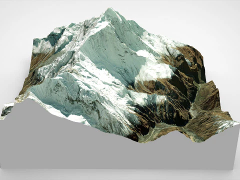 Krajobraz g&oacute;rski Machapuchare Himalaje Nepal Model 3D