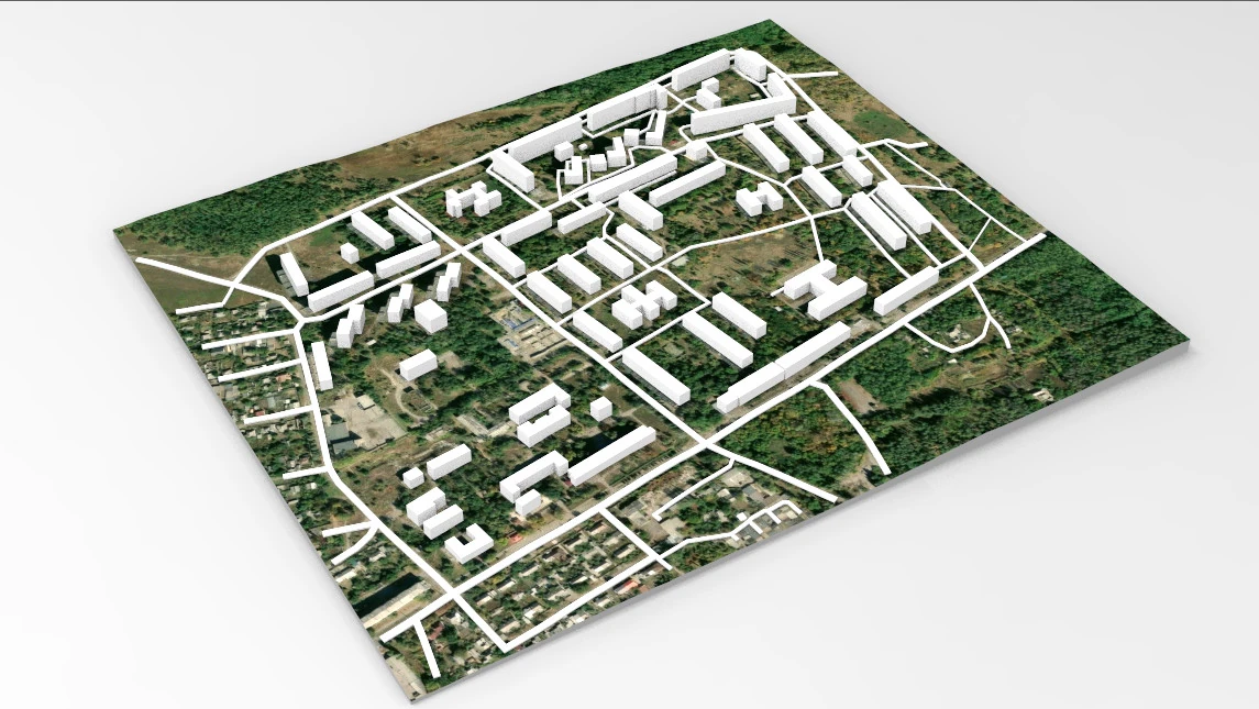 Paysage urbain Toretsk Ukraine Modèle 3D .c4d .max .obj .3ds .fbx .stl .blend 