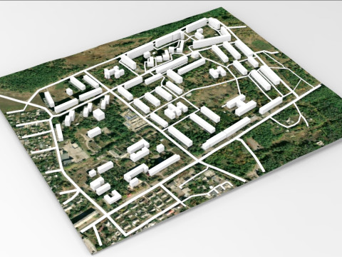 Cityscape Toretsk Ukraine 3D Model