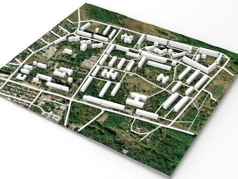 Paysage urbain Toretsk Ukraine Modèle 3D
