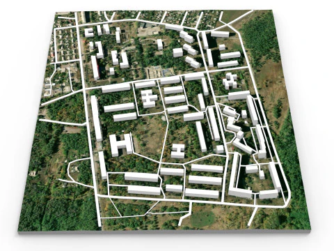 Paysage urbain Toretsk Ukraine Modèle 3D