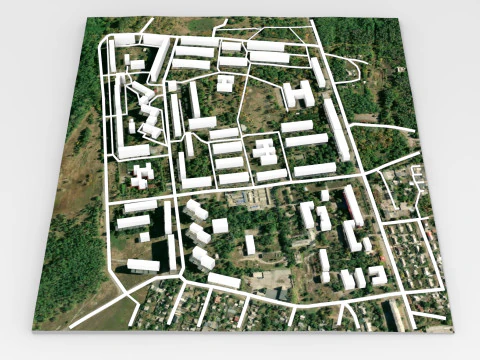 Paysage urbain Toretsk Ukraine Modèle 3D