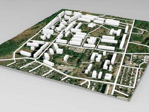 Paysage urbain Toretsk Ukraine Modèle 3D