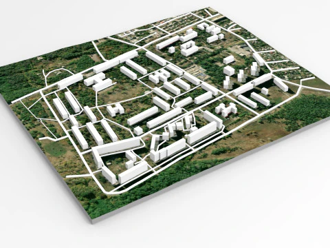 Paysage urbain Toretsk Ukraine Modèle 3D