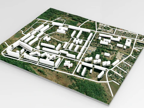 Paysage urbain Toretsk Ukraine Modèle 3D