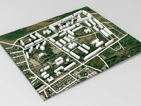 Paysage urbain Toretsk Ukraine Modèle 3D